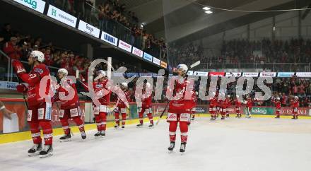 EBEL. Eishockey Bundesliga. EC KAC gegen  VSV.  Jubel  (KAC). Klagenfurt, am 26.10.2022.
Foto: Kuess
www.qspictures.net
---
pressefotos, pressefotografie, kuess, qs, qspictures, sport, bild, bilder, bilddatenbank