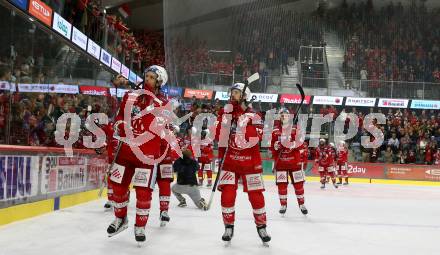 EBEL. Eishockey Bundesliga. EC KAC gegen  VSV.  Jubel Thomas Hundertpfund, Manuel Ganahl (KAC). Klagenfurt, am 26.10.2022.
Foto: Kuess
www.qspictures.net
---
pressefotos, pressefotografie, kuess, qs, qspictures, sport, bild, bilder, bilddatenbank