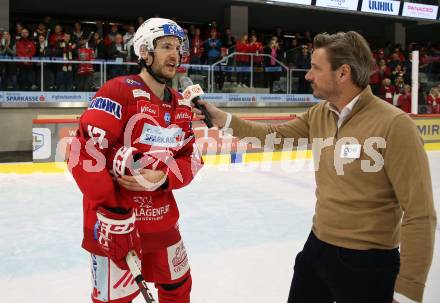 EBEL. Eishockey Bundesliga. EC KAC gegen  VSV. Manuel Ganahl, Marc Brabant  (KAC). Klagenfurt, am 26.10.2022.
Foto: Kuess
www.qspictures.net
---
pressefotos, pressefotografie, kuess, qs, qspictures, sport, bild, bilder, bilddatenbank