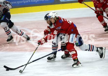 EBEL. Eishockey Bundesliga. EC KAC gegen  Hydro Fehervar AV 19.  Finn Van Ee, (KAC),    Istvan Terbocs  (Fehervar). Klagenfurt, am 28.10.2022.
Foto: Kuess
www.qspictures.net
---
pressefotos, pressefotografie, kuess, qs, qspictures, sport, bild, bilder, bilddatenbank