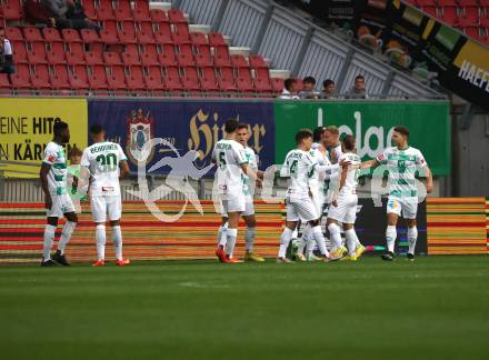 Fussball Bundesliga. SK Austria Klagenfurt gegen WSG Tirol.  Torjubel (Tirol). Klagenfurt, am 29.10.2022.
Foto: Kuess
---
pressefotos, pressefotografie, kuess, qs, qspictures, sport, bild, bilder, bilddatenbank