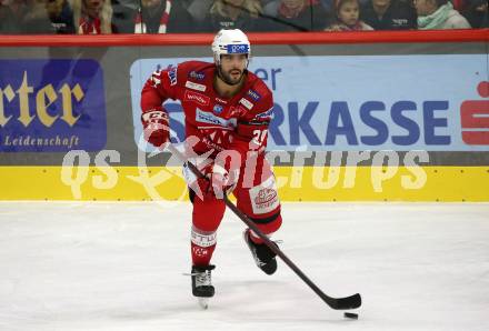 EBEL. Eishockey Bundesliga. EC KAC gegen  EC Red Bull Salzburg.  Steven Strong (KAC). Klagenfurt, am 30.10.2022.
Foto: Kuess
www.qspictures.net
---
pressefotos, pressefotografie, kuess, qs, qspictures, sport, bild, bilder, bilddatenbank