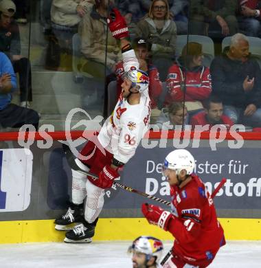 EBEL. Eishockey Bundesliga. EC KAC gegen  EC Red Bull Salzburg. Torjubel Mario Huber (Salzburg). Klagenfurt, am 30.10.2022.
Foto: Kuess
www.qspictures.net
---
pressefotos, pressefotografie, kuess, qs, qspictures, sport, bild, bilder, bilddatenbank