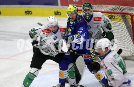 EBEL. Eishockey Bundesliga. EC VSV gegen HK SZ Olimpija. Dominik Grafenthin,  (VSV),    Aljosa Crnovic (Olimpija). Villach, am 6.11.2022.
Foto: Kuess
www.qspictures.net
---
pressefotos, pressefotografie, kuess, qs, qspictures, sport, bild, bilder, bilddatenbank