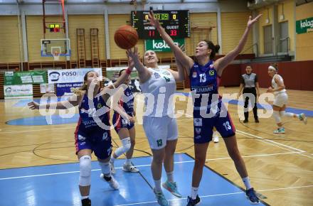 Basketball Damen. AUSTRIA CUP.  KOS Celovec Damen gegen UBSC-DBBC Graz. Lena WeiÃenbrunner  (KOS), Lenny Jacimovic, Eni Nizamic  (Graz). Klagenfurt, 12.11.2022.
Foto: Kuess
---
pressefotos, pressefotografie, kuess, qs, qspictures, sport, bild, bilder, bilddatenbank