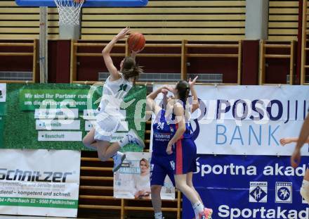 Basketball Damen. AUSTRIA CUP.  KOS Celovec Damen gegen UBSC-DBBC Graz. Lana Santelj  (KOS),  Sabrina Werner (Graz). Klagenfurt, 12.11.2022.
Foto: Kuess
---
pressefotos, pressefotografie, kuess, qs, qspictures, sport, bild, bilder, bilddatenbank