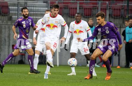 Fussball Bundesliga. SK Austria Klagenfurt gegen FC Red Bull Salzburg.  Thorsten Mahrer, (Klagenfurt),  Roko Simic  (Salzburg). Klagenfurt, am 13.11.2022.
Foto: Kuess
---
pressefotos, pressefotografie, kuess, qs, qspictures, sport, bild, bilder, bilddatenbank