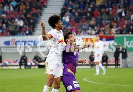 Fussball Bundesliga. SK Austria Klagenfurt gegen FC Red Bull Salzburg.  Markus Pink, (Klagenfurt), Bernardo Fernandes Da Silva Junior  (Salzburg). Klagenfurt, am 13.11.2022.
Foto: Kuess
---
pressefotos, pressefotografie, kuess, qs, qspictures, sport, bild, bilder, bilddatenbank