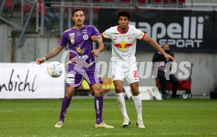 Fussball Bundesliga. SK Austria Klagenfurt gegen FC Red Bull Salzburg. Markus Pink,  (Klagenfurt),  Bernardo Fernandes Da Silva Junior  (Salzburg). Klagenfurt, am 13.11.2022.
Foto: Kuess
---
pressefotos, pressefotografie, kuess, qs, qspictures, sport, bild, bilder, bilddatenbank