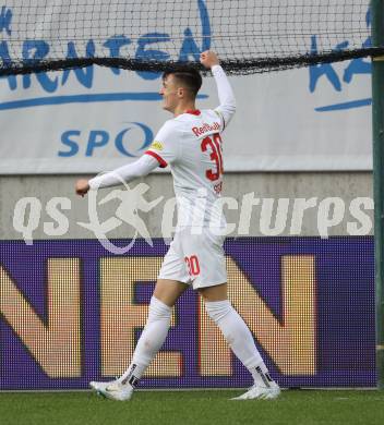 Fussball Bundesliga. SK Austria Klagenfurt gegen FC Red Bull Salzburg. Torjubel Benjamin Sesko (Salzburg). Klagenfurt, am 13.11.2022.
Foto: Kuess
---
pressefotos, pressefotografie, kuess, qs, qspictures, sport, bild, bilder, bilddatenbank