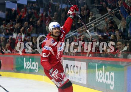 EBEL. Eishockey Bundesliga. EC KAC gegen  Moser Medical Graz99ers.  Torjubel Lessio Lucas, (KAC). Klagenfurt, am 15.11.2022.
Foto: Kuess
www.qspictures.net
---
pressefotos, pressefotografie, kuess, qs, qspictures, sport, bild, bilder, bilddatenbank