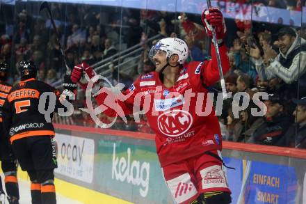 EBEL. Eishockey Bundesliga. EC KAC gegen  Moser Medical Graz99ers.  Torjubel Lessio Lucas, (KAC). Klagenfurt, am 15.11.2022.
Foto: Kuess
www.qspictures.net
---
pressefotos, pressefotografie, kuess, qs, qspictures, sport, bild, bilder, bilddatenbank