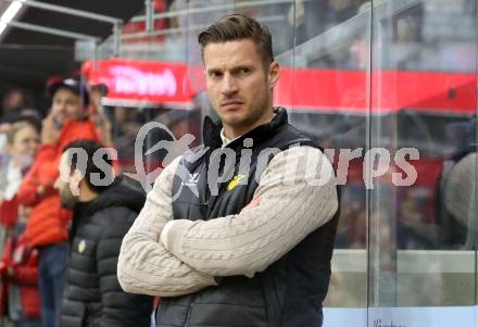 EBEL. Eishockey Bundesliga. EC KAC gegen  HC Pustertal Woelfe.  Trainer Philippe Horsky  (Pustertal). Klagenfurt, am 18.11.2022.
Foto: Kuess
www.qspictures.net
---
pressefotos, pressefotografie, kuess, qs, qspictures, sport, bild, bilder, bilddatenbank