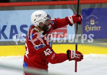 EBEL. Eishockey Bundesliga. EC KAC gegen  HC Pustertal Woelfe.  Torjubel Rok Ticar (KAC). Klagenfurt, am 18.11.2022.
Foto: Kuess
www.qspictures.net
---
pressefotos, pressefotografie, kuess, qs, qspictures, sport, bild, bilder, bilddatenbank