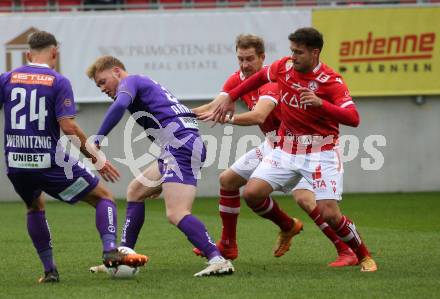 Fussball Woertherseecup. SK Austria Klagenfurt gegen GAK.  Jonas Arweiler, (Austria Klagenfurt),  Markus Rusek, Marco Gantschnig  (GAK). Klagenfurt, am 19.11.2022.
Foto: Kuess
---
pressefotos, pressefotografie, kuess, qs, qspictures, sport, bild, bilder, bilddatenbank