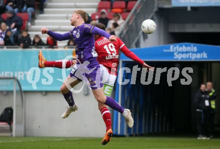 Fussball Woertherseecup. SK Austria Klagenfurt gegen GAK. Jonas Arweiler, (Austria Klagenfurt),  Marco Gantschnig  (GAK). Klagenfurt, am 19.11.2022.
Foto: Kuess
---
pressefotos, pressefotografie, kuess, qs, qspictures, sport, bild, bilder, bilddatenbank