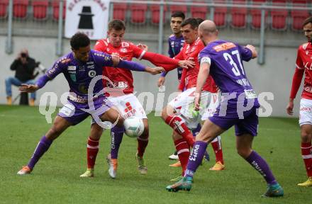 Fussball Woertherseecup. SK Austria Klagenfurt gegen GAK. Michael Blauensteiner, (Austria Klagenfurt),  Benjamin Rosenberger   (GAK). Klagenfurt, am 19.11.2022.
Foto: Kuess
---
pressefotos, pressefotografie, kuess, qs, qspictures, sport, bild, bilder, bilddatenbank