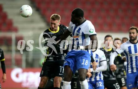 Fussball Woertherseecup. Herta BSC gegen TSV 1860. Wilfried Kanga (Herta),  Fabian Greilinger (TSV 1860). Klagenfurt, am 19.11.2022.
Foto: Kuess
---
pressefotos, pressefotografie, kuess, qs, qspictures, sport, bild, bilder, bilddatenbank