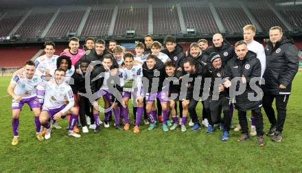 Fussball Woertherseecup. SK Austria Klagenfurt gegen 1860 Muenchen.  Jubel  (Austria Klagenfurt). Klagenfurt, 20.11.2022.
Foto: Kuess
---
pressefotos, pressefotografie, kuess, qs, qspictures, sport, bild, bilder, bilddatenbank