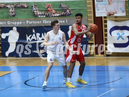 Basketball 2. Liga 2022/2023. Grunddurchgang 7. Runde.  KOS Celovec gegen  Upper Austrian Ballers.   Andi Smrtnik (KOS),  Starlin Inoa Gil (Austrian Ballers). Klagenfurt, am 20.11.2022.
Foto: Kuess
www.qspictures.net
---
pressefotos, pressefotografie, kuess, qs, qspictures, sport, bild, bilder, bilddatenbank