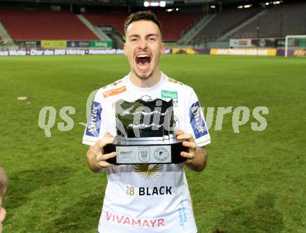 Fussball Woertherseecup. SK Austria Klagenfurt gegen 1860 Muenchen.  Jubel Sinan Karweina (Austria Klagenfurt). Klagenfurt, 20.11.2022.
Foto: Kuess
---
pressefotos, pressefotografie, kuess, qs, qspictures, sport, bild, bilder, bilddatenbank