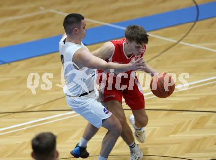 Basketball 2. Liga 2022/2023. Grunddurchgang 7. Runde.  KOS Celovec gegen  Upper Austrian Ballers.   Grega Sajevic (KOS),  Dejan Kovacevic (Austrian Ballers). Klagenfurt, am 20.11.2022.
Foto: Kuess
www.qspictures.net
---
pressefotos, pressefotografie, kuess, qs, qspictures, sport, bild, bilder, bilddatenbank