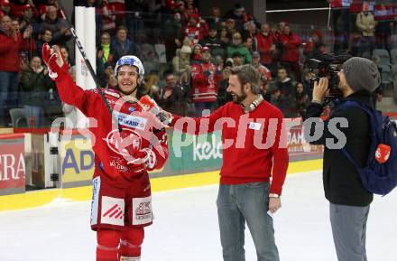 EBEL. Eishockey Bundesliga. EC KAC gegen  HK Olimpija.  Fabian Hochegger, Marc Brabant  (KAC). Klagenfurt, am 4.12.2022.
Foto: Kuess
www.qspictures.net
---
pressefotos, pressefotografie, kuess, qs, qspictures, sport, bild, bilder, bilddatenbank