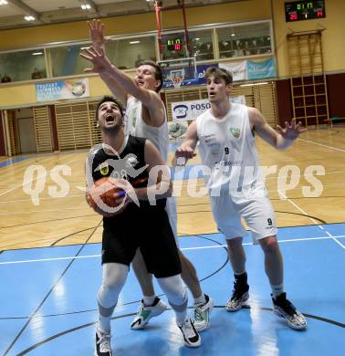 Basketball 2. Liga 2022/2023. Grunddurchgang 11. Runde.  KOS Celovec gegen  Vienna United.   Andi Smrtnik, Andrej Blazevic (KOS),  Alejandro Barbera Zapero (Vienna). Klagenfurt, am 17.12.2022.
Foto: Kuess
www.qspictures.net
---
pressefotos, pressefotografie, kuess, qs, qspictures, sport, bild, bilder, bilddatenbank