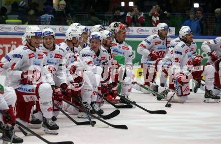 EBEL. Eishockey Bundesliga. VSV gegen KAC.  Jubel  (KAC). Villach, am 20.12.2022.
Foto: Kuess
www.qspictures.net
---
pressefotos, pressefotografie, kuess, qs, qspictures, sport, bild, bilder, bilddatenbank