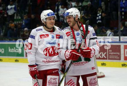 EBEL. Eishockey Bundesliga. VSV gegen KAC.  Nikolaus Kraus, Thomas Vallant  (KAC). Villach, am 20.12.2022.
Foto: Kuess
www.qspictures.net
---
pressefotos, pressefotografie, kuess, qs, qspictures, sport, bild, bilder, bilddatenbank