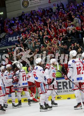 EBEL. Eishockey Bundesliga. VSV gegen KAC.  Jubel (KAC). Villach, am 20.12.2022.
Foto: Kuess
www.qspictures.net
---
pressefotos, pressefotografie, kuess, qs, qspictures, sport, bild, bilder, bilddatenbank