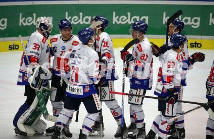 EBEL. Eishockey Bundesliga. EC VSV gegen HC TIWAG Innsbruck.    Jubel Innsbruck. Villach, am 26.12.2022.
Foto: Kuess
www.qspictures.net
---
pressefotos, pressefotografie, kuess, qs, qspictures, sport, bild, bilder, bilddatenbank