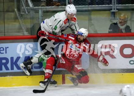 EBEL. Eishockey Bundesliga. EC KAC gegen  HK SZ Olimpija Ljubljana.  Lucas Lessio,  (KAC),    Kristjan Cepon (Ljubljana). Klagenfurt, am 3.1.2023.
Foto: Kuess
www.qspictures.net
---
pressefotos, pressefotografie, kuess, qs, qspictures, sport, bild, bilder, bilddatenbank