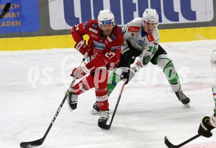 EBEL. Eishockey Bundesliga. EC KAC gegen  HK SZ Olimpija Ljubljana.  Thomas Hundertpfund,  (KAC), Miha Bericic   (Ljubljana). Klagenfurt, am 3.1.2023.
Foto: Kuess
www.qspictures.net
---
pressefotos, pressefotografie, kuess, qs, qspictures, sport, bild, bilder, bilddatenbank