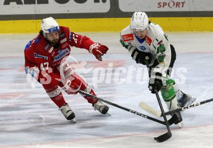 EBEL. Eishockey Bundesliga. EC KAC gegen  HK SZ Olimpija Ljubljana.  Marcel Witting, (KAC),   Christopher Dodero  (Ljubljana). Klagenfurt, am 3.1.2023.
Foto: Kuess
www.qspictures.net
---
pressefotos, pressefotografie, kuess, qs, qspictures, sport, bild, bilder, bilddatenbank