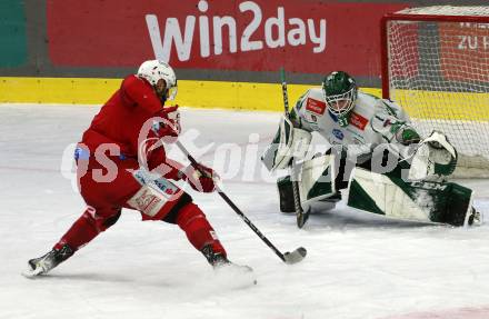 EBEL. Eishockey Bundesliga. EC KAC gegen  HK SZ Olimpija Ljubljana.  Lucas Lessio,  (KAC),    Anthony Morrone (Ljubljana). Klagenfurt, am 3.1.2023.
Foto: Kuess
www.qspictures.net
---
pressefotos, pressefotografie, kuess, qs, qspictures, sport, bild, bilder, bilddatenbank