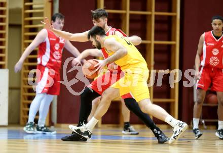 Basketball 2. Liga 2022/2023. Grunddurchgang 12. Runde. Woerthersee Piraten gegen  Upper Austrian Ballers. Marin Sliskovic   (Piraten), Petar Nemcec  (Upper Austrian Ballers). Klagenfurt, am 7.1.2023.
Foto: Kuess
www.qspictures.net
---
pressefotos, pressefotografie, kuess, qs, qspictures, sport, bild, bilder, bilddatenbank