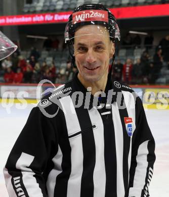 EBEL. Eishockey Bundesliga. EC KAC gegen  HC TIWAG Innsbruck.  500. Spiel. Schiedsrichter Matjaz Hribar.  Klagenfurt, am 13.1.2023.
Foto: Kuess
www.qspictures.net
---
pressefotos, pressefotografie, kuess, qs, qspictures, sport, bild, bilder, bilddatenbank