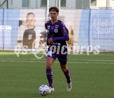 Fussball Testspiel. SK Austria KLagenfurt gegen Voelkermarkt.   Jannik Thomas Robatsch. Klagenfurt, am 14.1.2023.
Foto: Kuess


---
pressefotos, pressefotografie, kuess, qs, qspictures, sport, bild, bilder, bilddatenbank