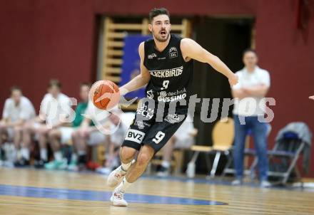 Basketball 2. Liga 2022/2023. Grunddurchgang 13. Runde.  KOS Celovec gegen  Guessing Blackbirds. Thomas Linzer (Guessing). Klagenfurt, am 21.1.2023.
Foto: Kuess
www.qspictures.net
---
pressefotos, pressefotografie, kuess, qs, qspictures, sport, bild, bilder, bilddatenbank