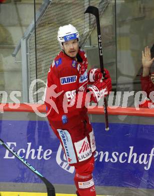 EBEL. Eishockey Bundesliga. EC KAC gegen  spusu Vienna Capitals.   Torjubel Matthew Fraser  (KAC).  Klagenfurt, am 27.1.2023.
Foto: Kuess
www.qspictures.net
---
pressefotos, pressefotografie, kuess, qs, qspictures, sport, bild, bilder, bilddatenbank