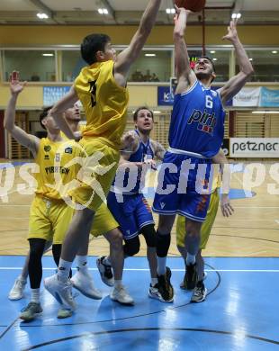 Basketball 2. Liga 2022/2023. Grunddurchgang 14. Runde. Woerthersee Piraten gegen Kufstein Towers.  Marko Papic  (Piraten),  Luka Bozak (Kufstein Towers). Klagenfurt, am 28.1.2023.
Foto: Kuess
www.qspictures.net
---
pressefotos, pressefotografie, kuess, qs, qspictures, sport, bild, bilder, bilddatenbank