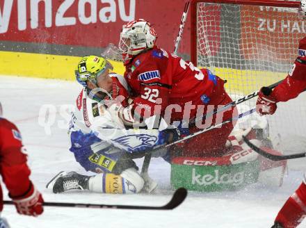 EBEL. Eishockey Bundesliga. EC KAC gegen VSV.  Sebastian Dahm,    (KAC),   Blaz Tomazevic (VSV). Klagenfurt, am 29.1.2023.
Foto: Kuess
www.qspictures.net
---
pressefotos, pressefotografie, kuess, qs, qspictures, sport, bild, bilder, bilddatenbank