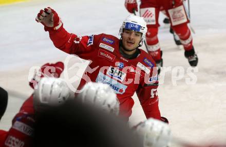 EBEL. Eishockey Bundesliga. EC KAC gegen HCB Suedtirol Alperia.   Torjubel Fabian Hochegger  (KAC). Klagenfurt, am 17.2.2023.
Foto: Kuess
www.qspictures.net
---
pressefotos, pressefotografie, kuess, qs, qspictures, sport, bild, bilder, bilddatenbank