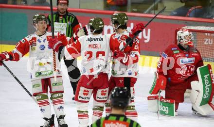 EBEL. Eishockey Bundesliga. EC KAC gegen HCB Suedtirol Alperia.   Torjubel  (Bozen). Klagenfurt, am 17.2.2023.
Foto: Kuess
www.qspictures.net
---
pressefotos, pressefotografie, kuess, qs, qspictures, sport, bild, bilder, bilddatenbank