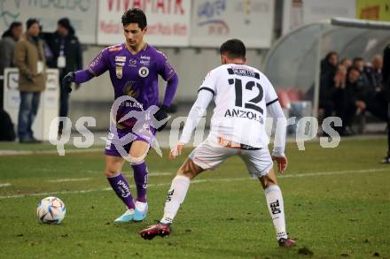 Fussball Bundesliga. SK Austria Klagenfurt gegen RZ Pellets WAC.  Sebastian Guerra Soto, (Klagenfurt). Klagenfurt, am 18.2.2023.
Foto: Kuess
---
pressefotos, pressefotografie, kuess, qs, qspictures, sport, bild, bilder, bilddatenbank