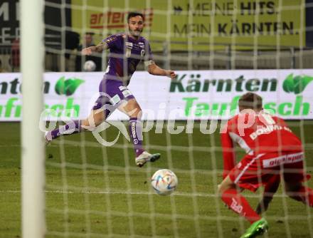 Fussball Bundesliga. SK Austria Klagenfurt gegen RZ Pellets WAC.  Markus Pink,  (Klagenfurt). Klagenfurt, am 18.2.2023.
Foto: Kuess
---
pressefotos, pressefotografie, kuess, qs, qspictures, sport, bild, bilder, bilddatenbank