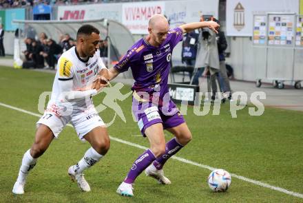 Fussball Bundesliga. SK Austria Klagenfurt gegen RZ Pellets WAC.  Nicolas Wimmer,   (Klagenfurt),  Maurice Maximilian Malone  (WAC). Klagenfurt, am 18.2.2023.
Foto: Kuess
---
pressefotos, pressefotografie, kuess, qs, qspictures, sport, bild, bilder, bilddatenbank