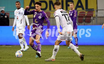 Fussball Bundesliga. SK Austria Klagenfurt gegen RZ Pellets WAC. Vesel Demaku,   (Klagenfurt). Klagenfurt, am 18.2.2023.
Foto: Kuess
---
pressefotos, pressefotografie, kuess, qs, qspictures, sport, bild, bilder, bilddatenbank