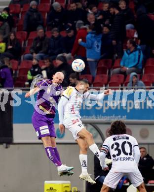 Fussball Bundesliga. SK Austria Klagenfurt gegen RZ Pellets WAC. Nicolas Wimmer,   (Klagenfurt),   Tai Baribo (WAC). Klagenfurt, am 18.2.2023.
Foto: Kuess
---
pressefotos, pressefotografie, kuess, qs, qspictures, sport, bild, bilder, bilddatenbank